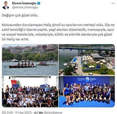 Eski Bakan Veysel Eroğlu’ndan Ekrem İmamoğlu’nun ‘Haliç’ algısına tepki: Kirletmesin yeter